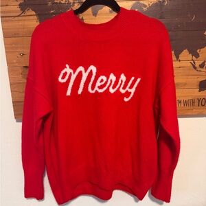 CeCe Red 'Merry' Crew Neck Sweater
